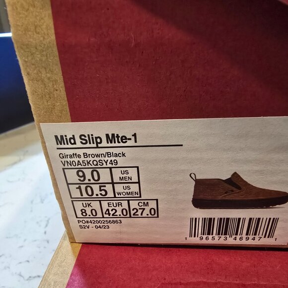Vans Giraffe Mid Slip MTE-1 Shoes Brown / Black Mens Size 9 NEW VN0A5KQSY49 - Picture 9 of 12